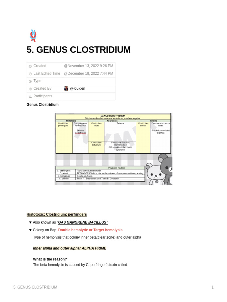 Genus Clostridium Pdf Botulinum Toxin Medical Specialties