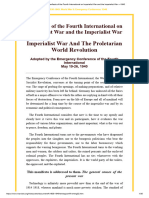 Manifesto of the Fourth International on Imperialist War and the Imperialist War —1940