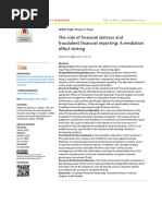 The Role of Financial Distress and Fraudulent Financial Reporting: A Mediation Effect Testing