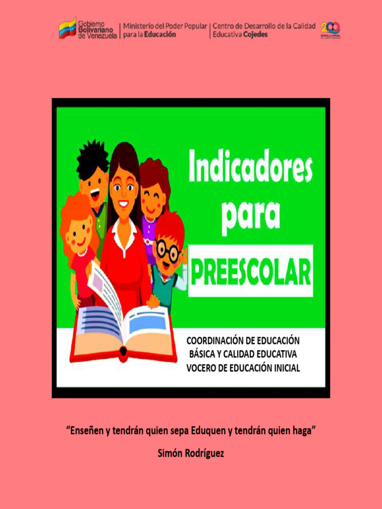 Indicadores de Evaluación en Preescolar | PDF | Educación de la primera ...