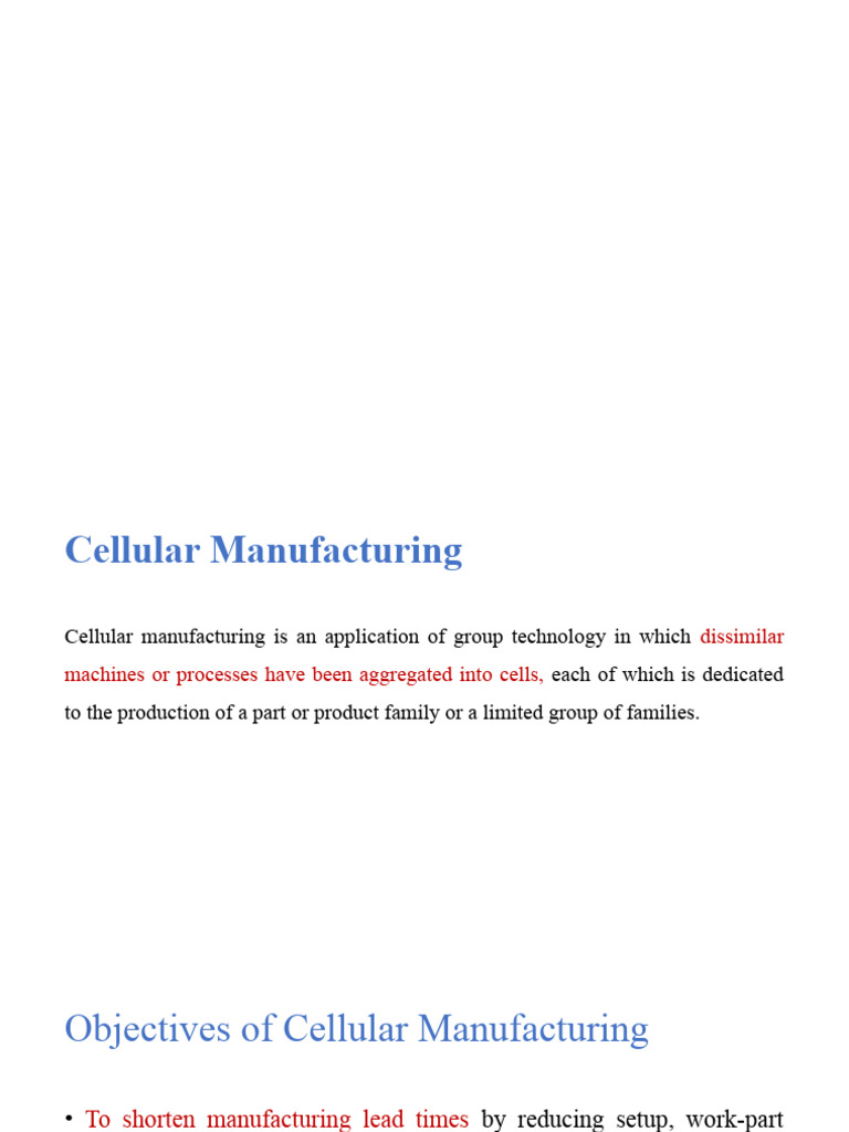 Overview of Cellular Manufacturing Systems | PDF | Automation ...