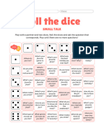 Orange White Simple Roll The Dice Game Worksheet
