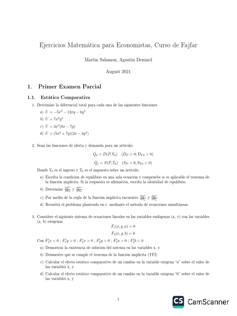 Ejercicios de Matemáticas para Economistas | PDF | Valores propios y ...