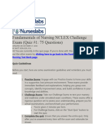 Fundamentals of Nursing NCLEX Challenge Exam (Quiz #1: 75 Questions)