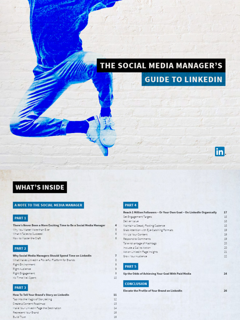 Linkedin Social Media Manager Guide Pdf Social Media Popular