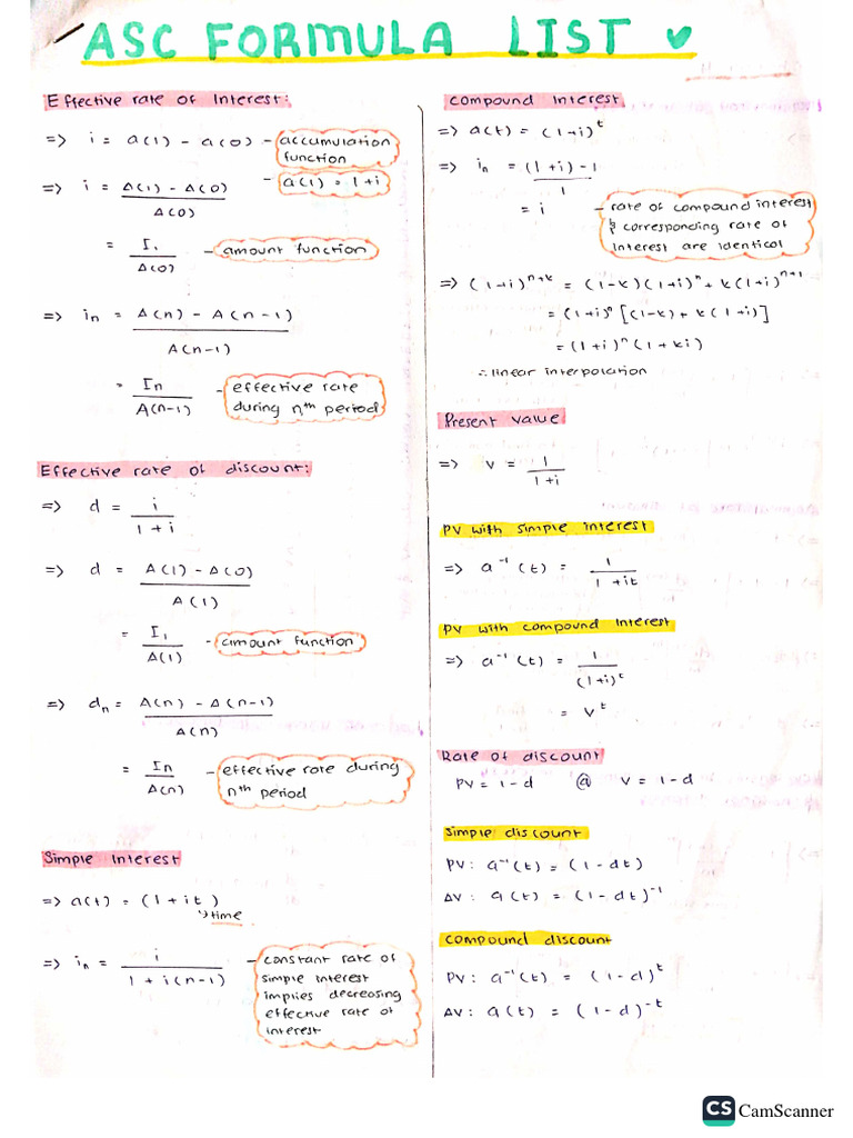 Asc453 Formula List | PDF