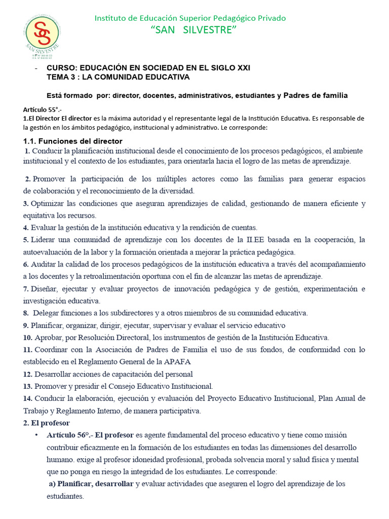 Estructura de la Comunidad Educativa | PDF | Maestros | Universidad