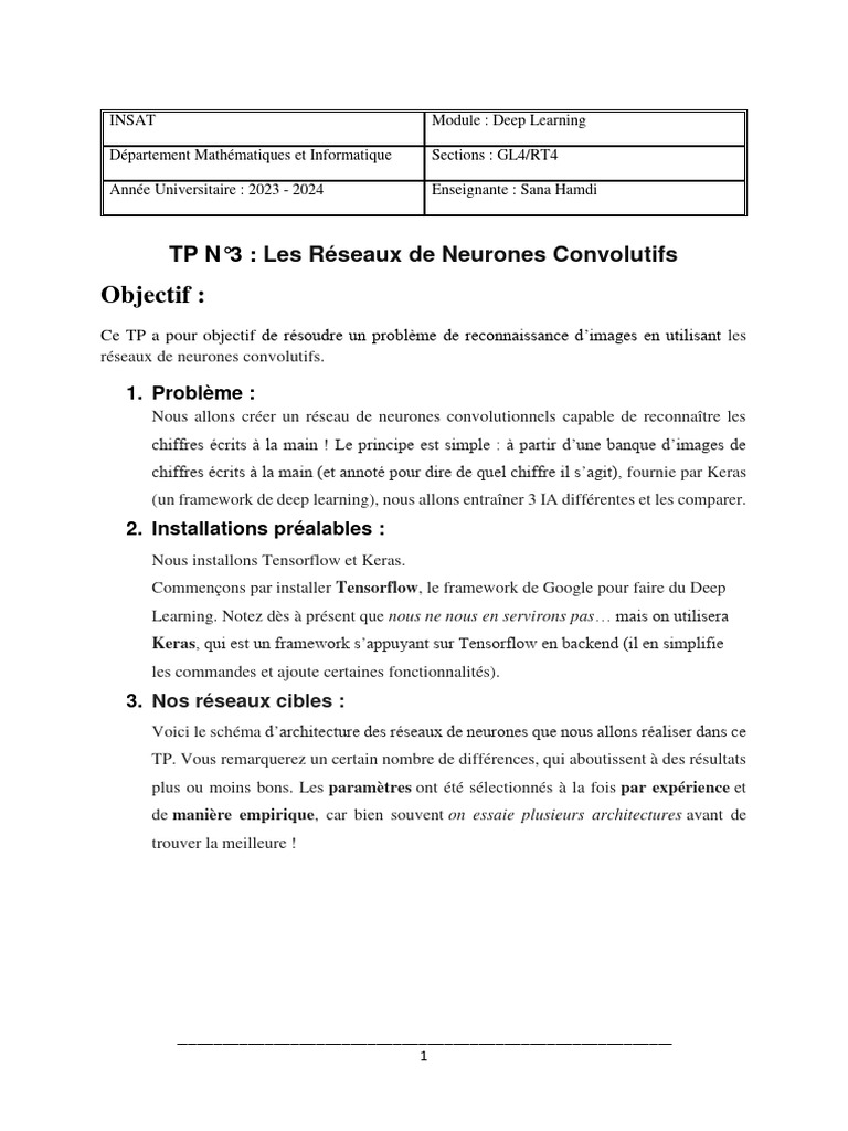 Réseaux de Neurones Convolutifs pour MNIST | PDF | Intelligence ...