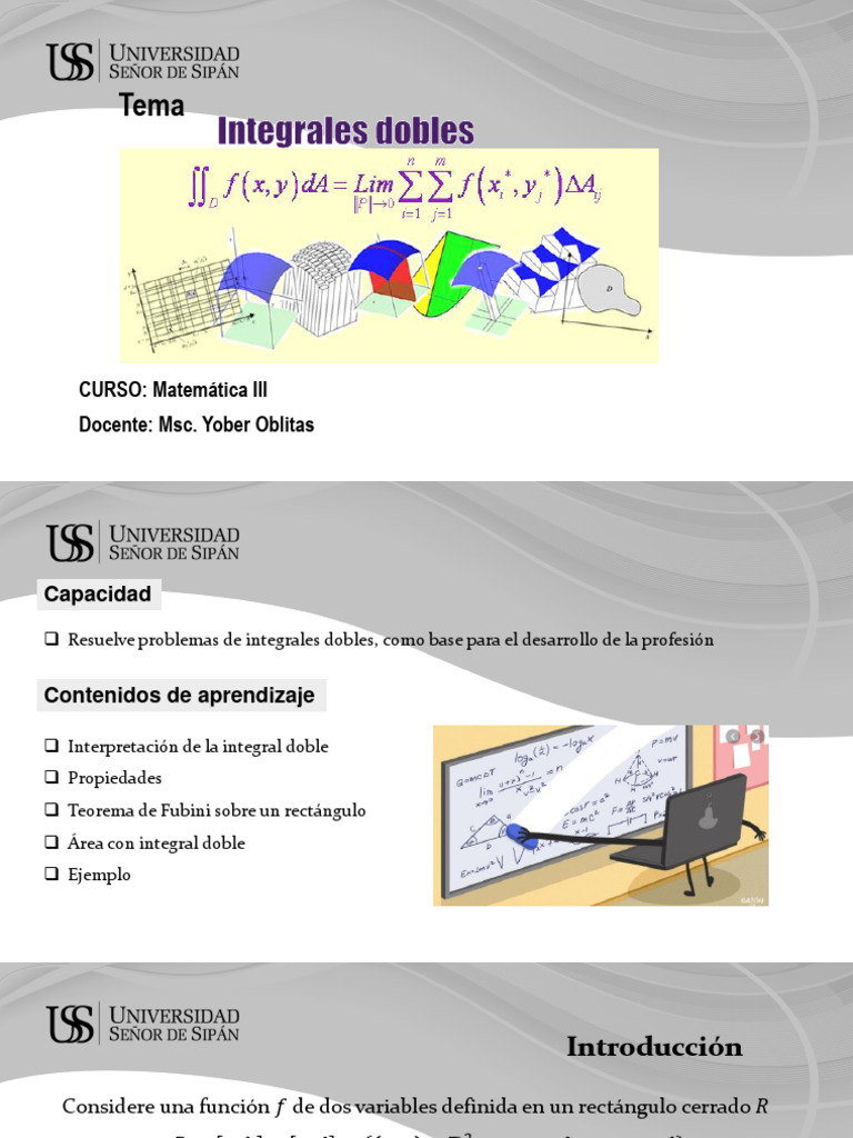 Curso de Integrales Dobles en Matemática III | PDF | Integral | Análisis