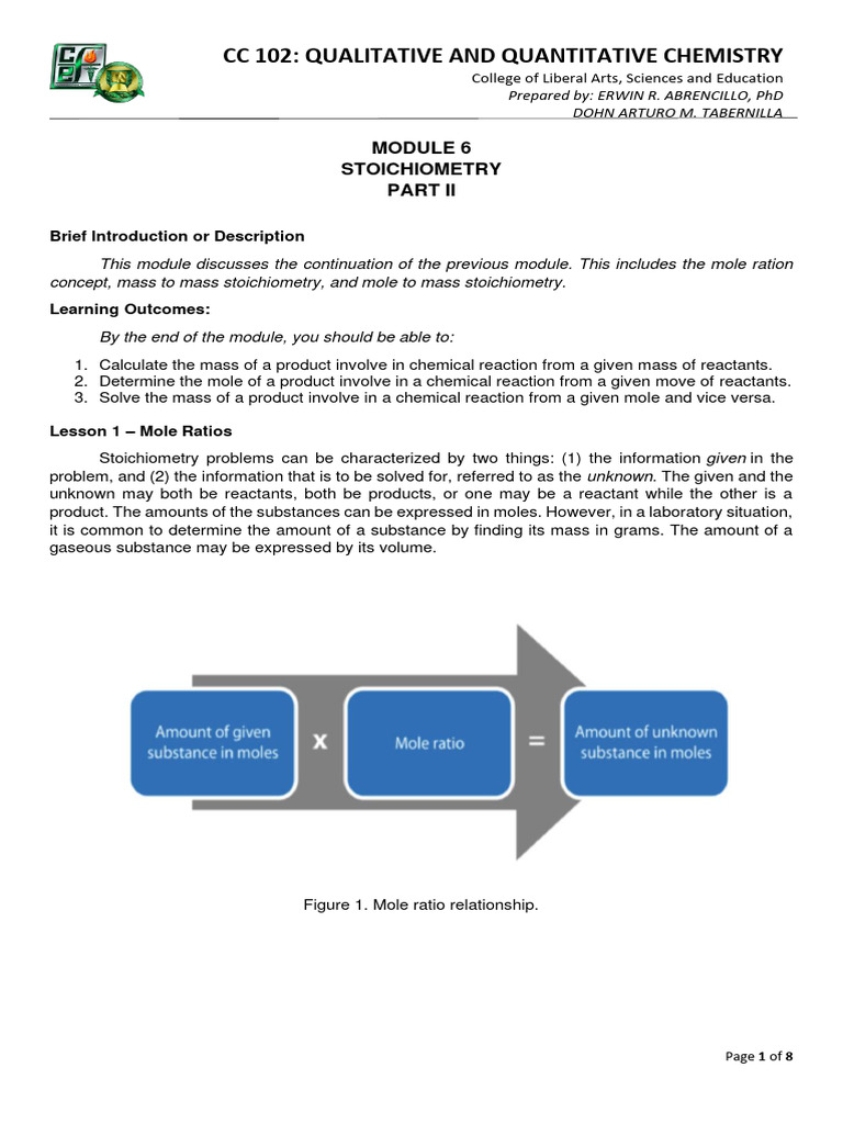 ?q4n8s6xma - CC 102 MODULE 6 STOICHIOMETRY PART II | PDF ...