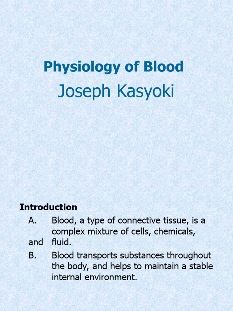 Physiology Of Blood Pdf White Blood Cell Blood Type