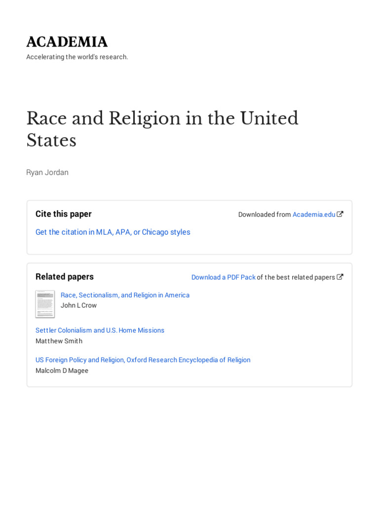Race and Religion in America: A Study | PDF | Antisemitism ...