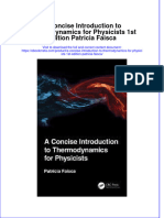 Ebook A Concise Introduction To Thermodynamics For Physicists 1St Edition Patricia Faisca Online PDF All Chapter