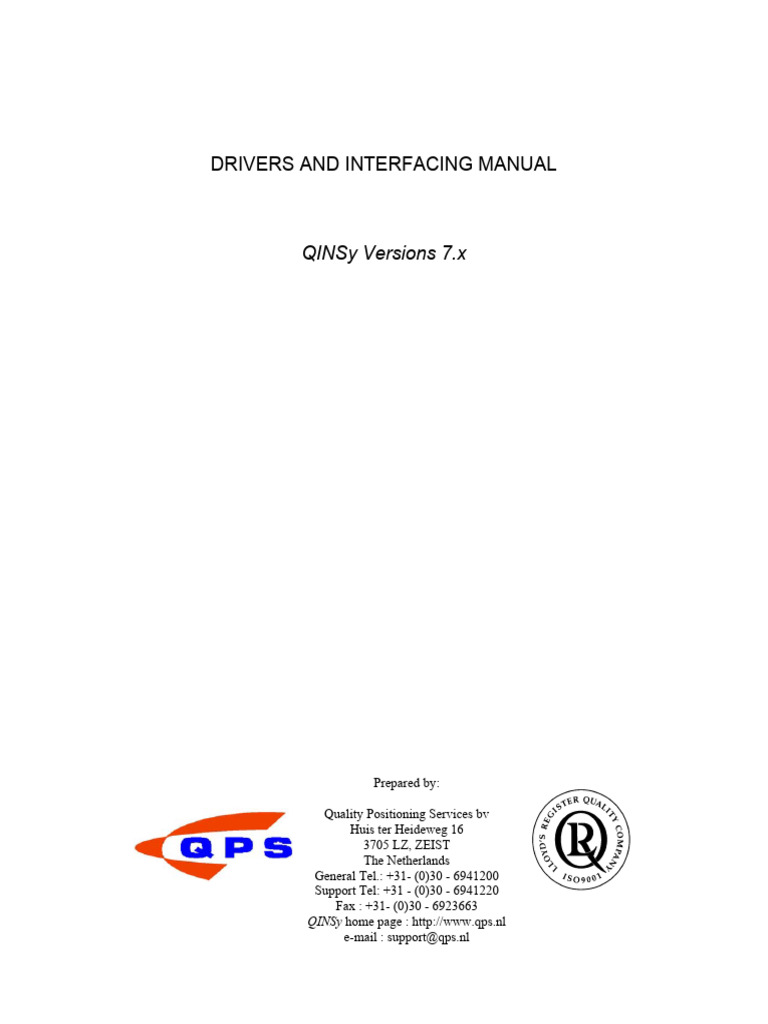 QINSy Drivers and Interfacing Manual | PDF | Navigation