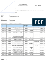 SBI Bank Statement (Aug - Oct)