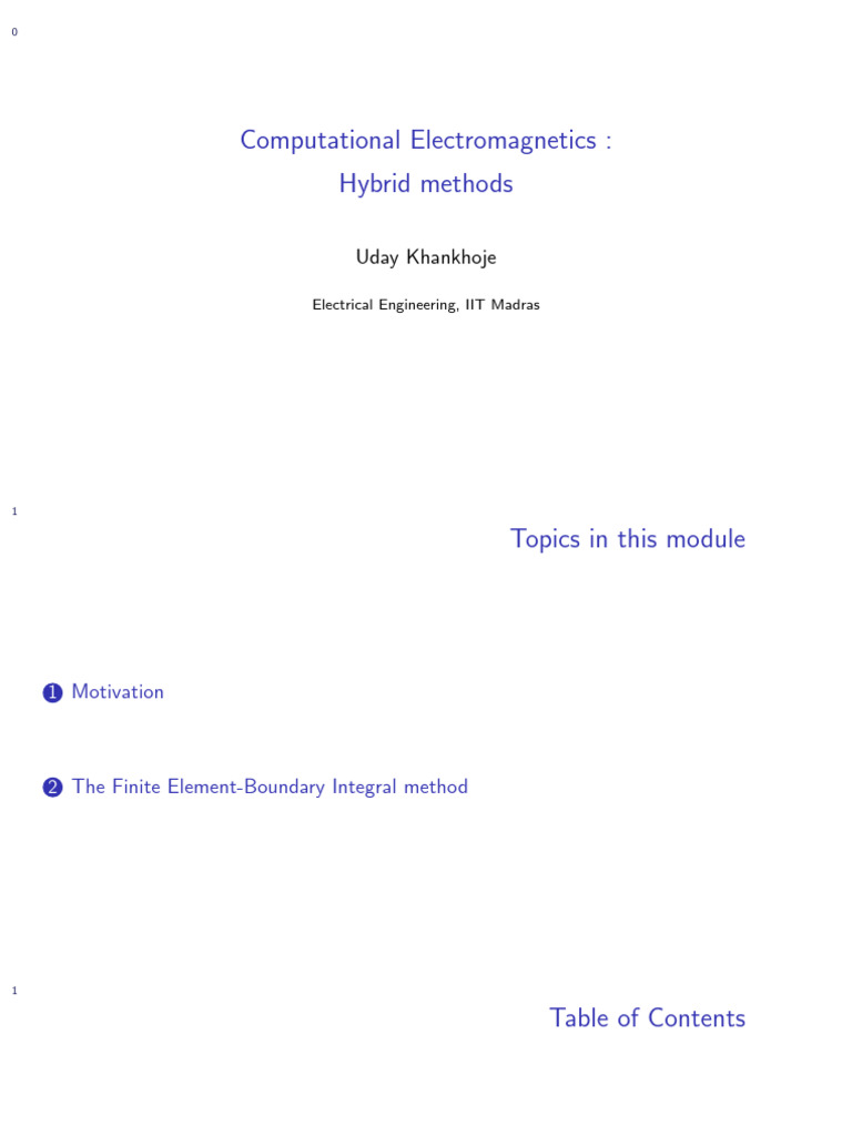 Hybrid Methods in Computational Electromagnetics | PDF | Finite Element ...