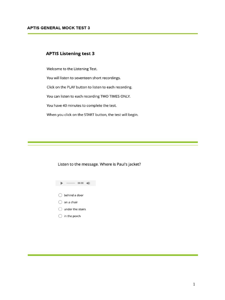 Aptis General Mock Test 3 | PDF