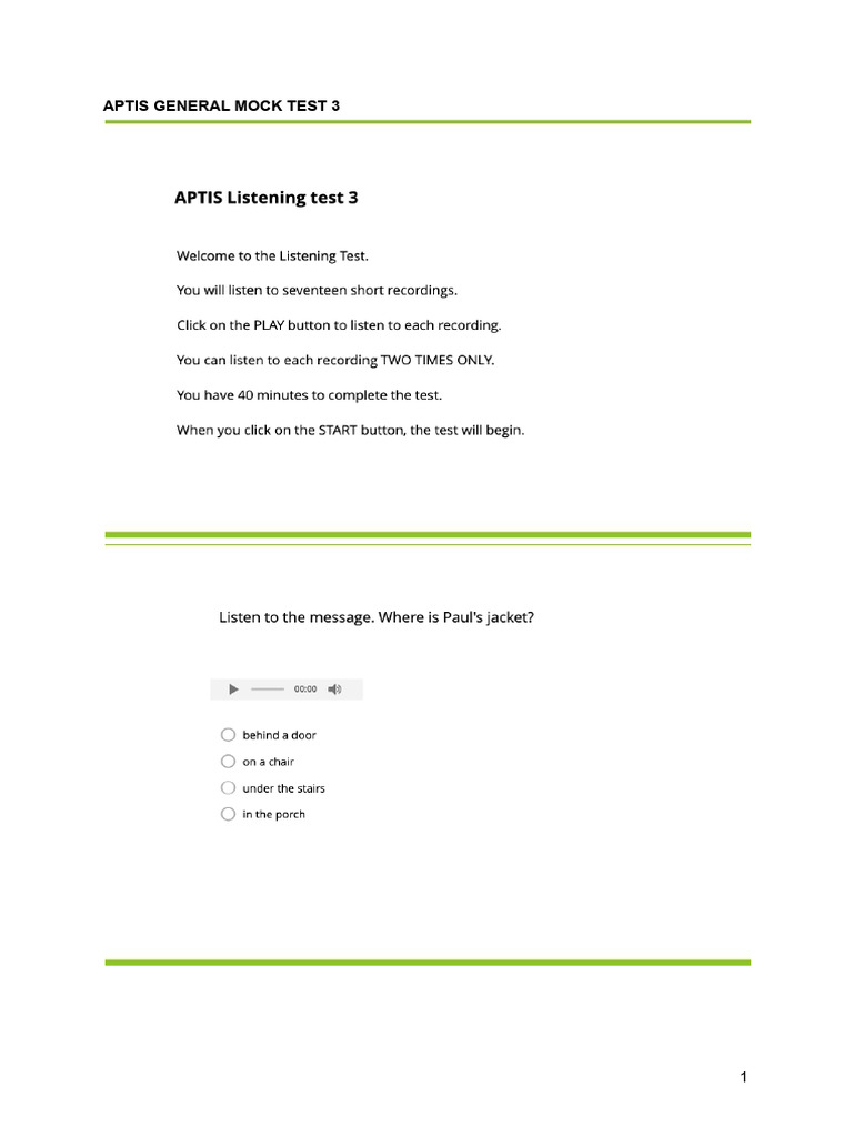 Aptis General Mock Test 3 | PDF