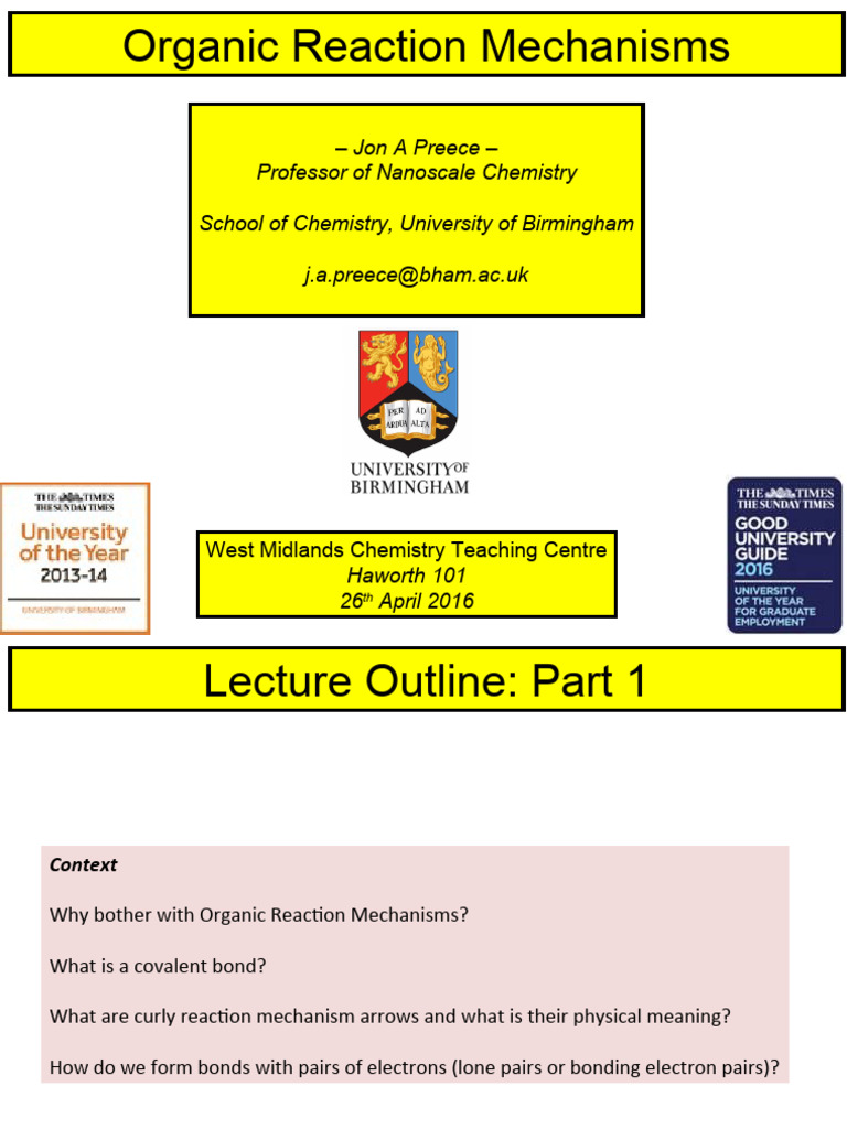 Organic Reaction Mechanisms | Download Free PDF | Chemical Reactions ...