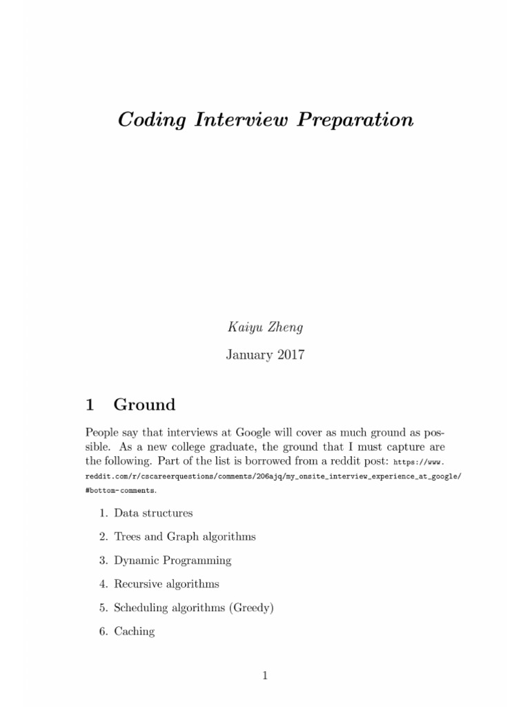 Coding Interview Preparation | PDF