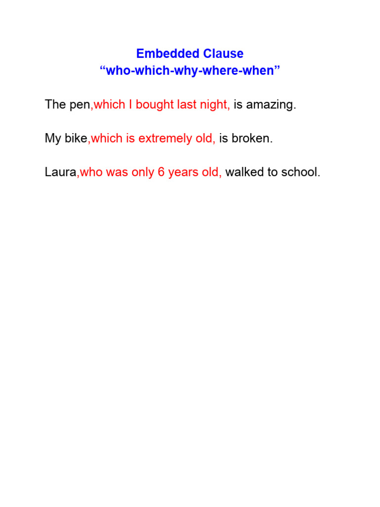 Embedded Clause 
