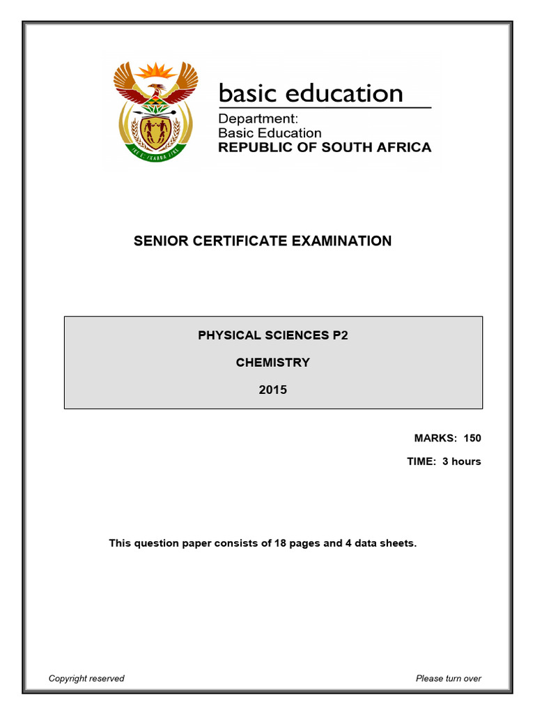 Physical Sciences P2 June-July 2015 Eng | PDF | Titration | Chemistry