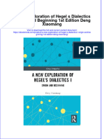 Ebook A New Exploration of Hegel S Dialectics I Origin and Beginning 1St Edition Deng Xiaomang Online PDF All Chapter