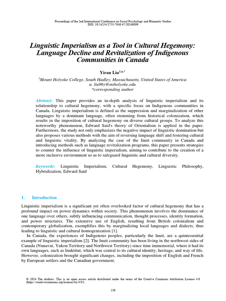 Linguistic Imperialism and Indigenous Revitalization | PDF | Indigenous ...