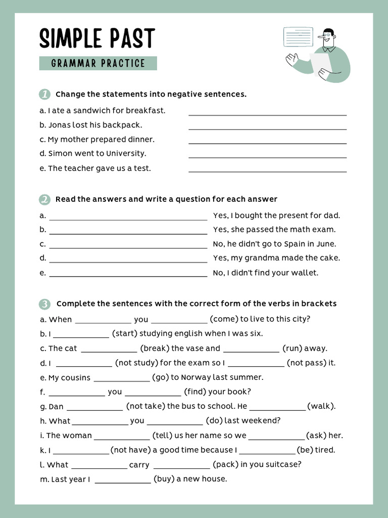 Simple Past Grammar Exercises | PDF