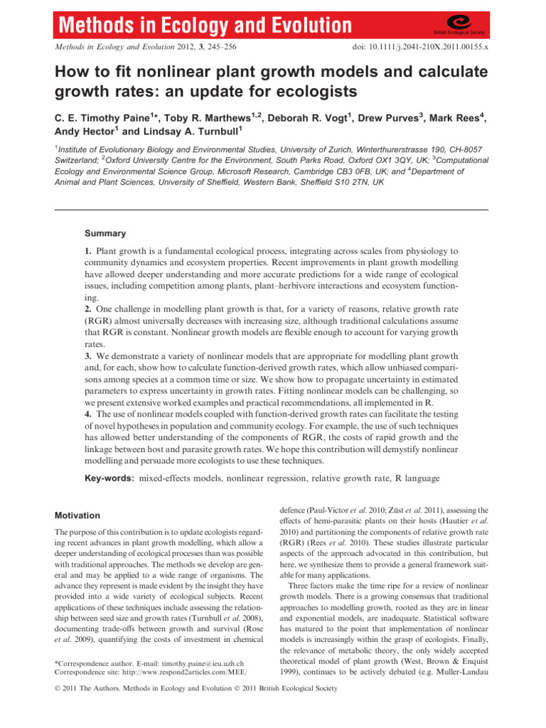 Mathematical Modeling of Tumor Growth Kinetics | PDF | Ecology | Power Law