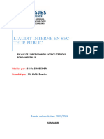 L'Audit Interne en Sec-Teur Public: Réalisé Par: Encadré Par