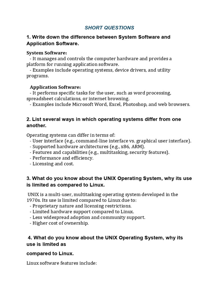 Features of Operating Systems Explained | PDF | Operating System ...