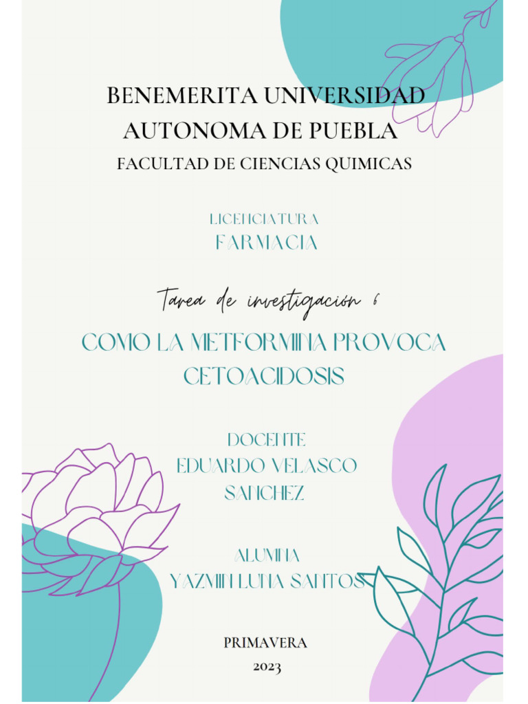 Como La Metformina Provoca Cetoacidosis | PDF | Bioquímica | Química
