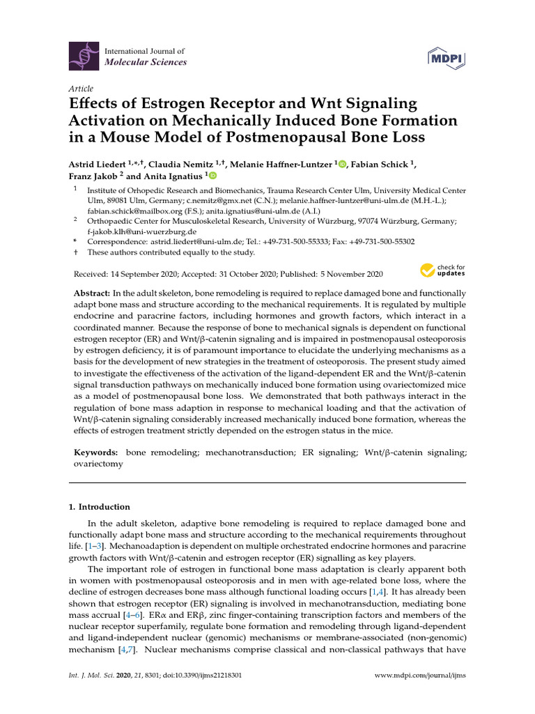 16.effects of Estrogen Receptor and WNT Signaling | PDF | Cell ...