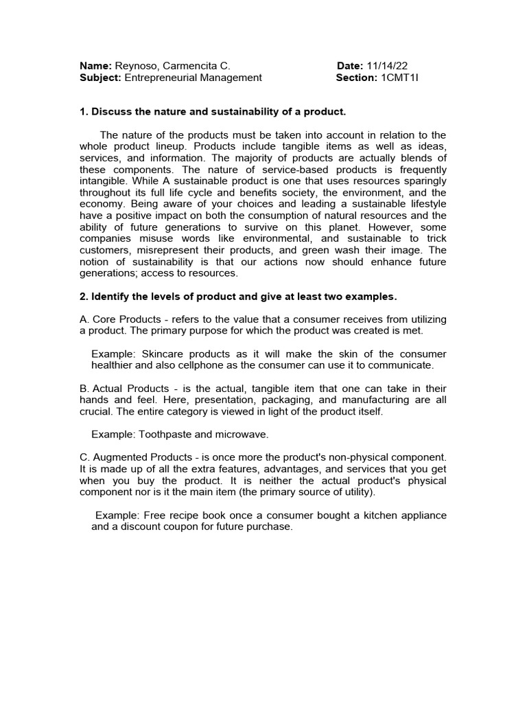 Entrep Discussionandidentification | PDF | Product (Business) | Marketing