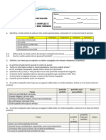 Ficha de Trabalho de Tempos Verbais Simples e Compostos