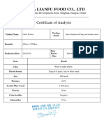 Xinghua Lianfu Food Co., LTD: Certificate of Analysis