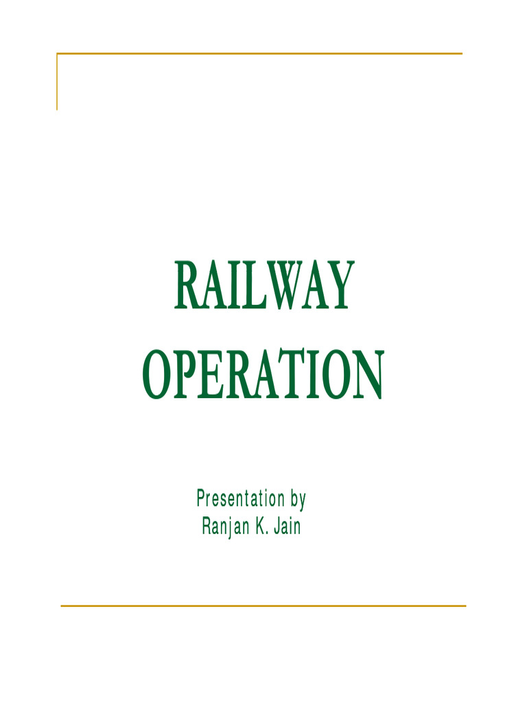 P Railway Operation1 | PDF | Land Transport | Transport Infrastructure