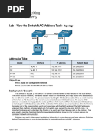 7.3.7 Lab - View The Switch Mac Address Table