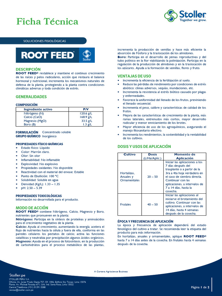 FT Root Feed | Descargar gratis PDF | Agua | Riego
