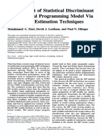 ZIARI, D. J. LEATHAM, ANDP. N. ELLINGER (1997), Development of Statistical Discriminant Mathematical Pr (1)