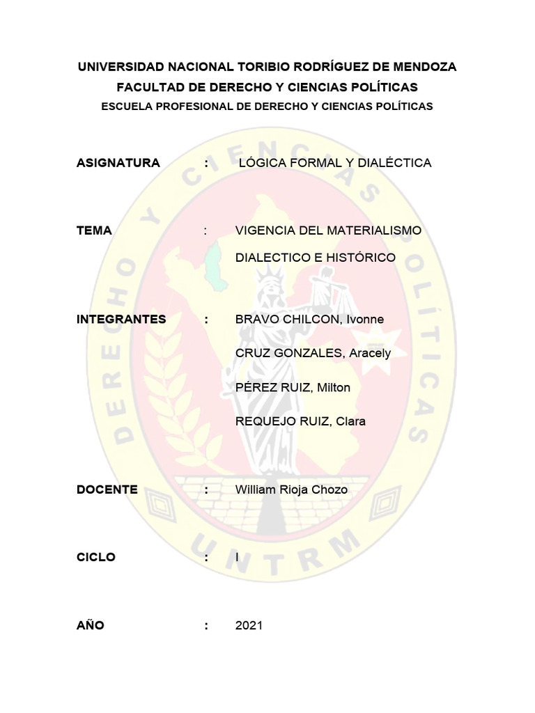 Vigencia Del Materialismo Dialectico E Histórico Pdf Materialismo