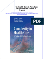 Complexity in Health Care A Paradigm Shift For Clinical Practice Steven A Frankel Online Ebook Texxtbook Full Chapter PDF