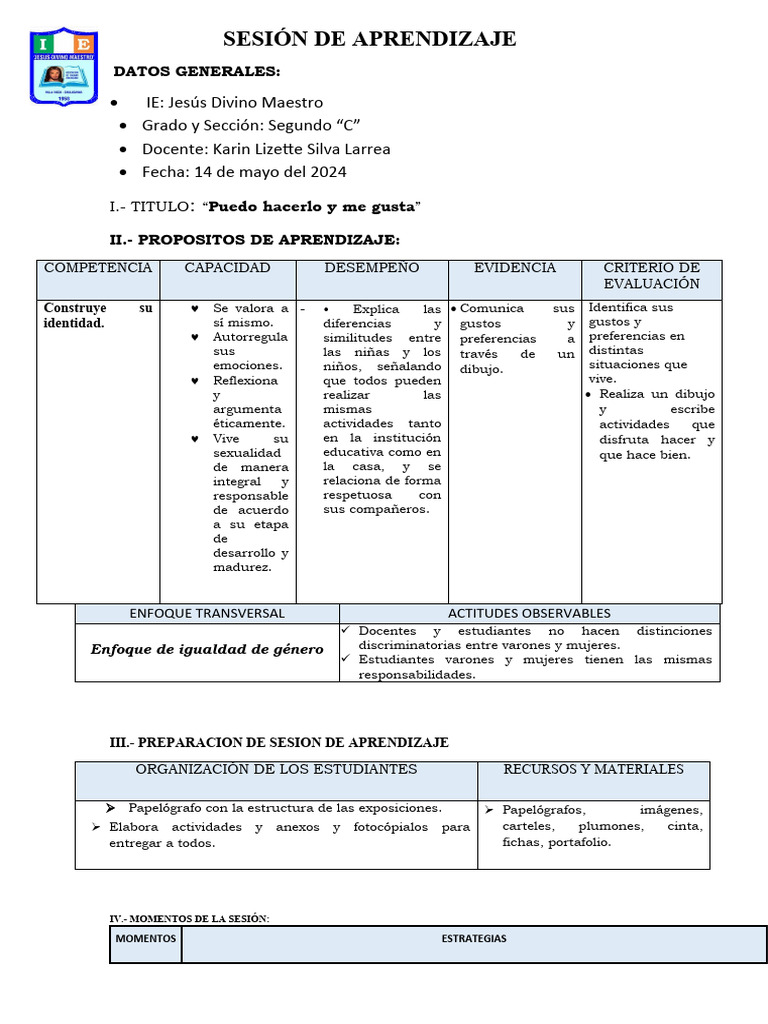 Sesion de Tutoria Martes 14 de Mayo | PDF | Cognición | Aprendizaje