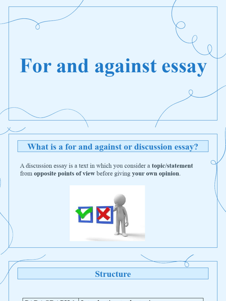 For and Against Essay | PDF | Essays | Human Communication