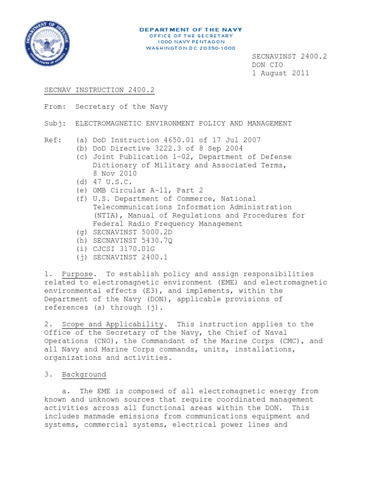 Secnav 2400 2 united states secretary of the navy united states