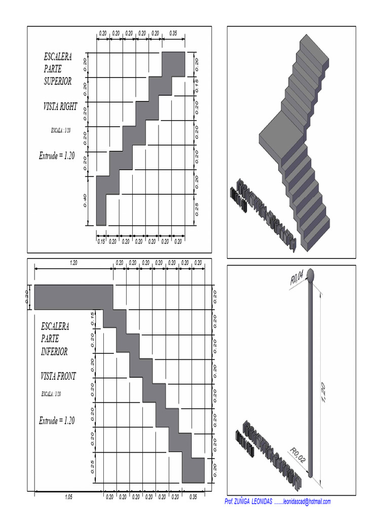 Escalera Diseño 1/20 Planos | PDF