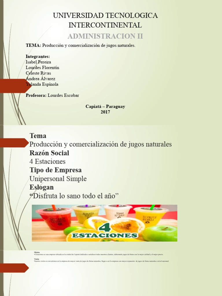 Producción y Venta de Jugos Naturales | PDF | Presupuesto | Business