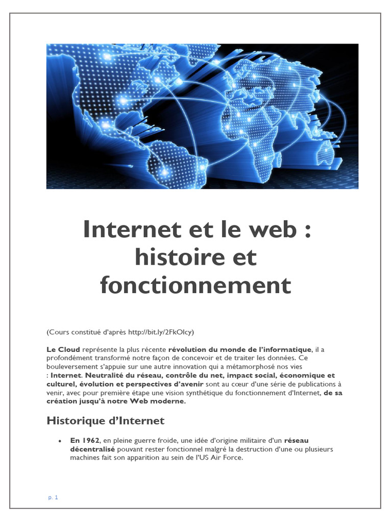 Histoire et fonctionnement d'Internet | PDF | Internet | Internet et Web