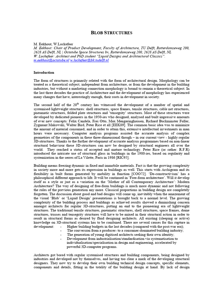 IASS2004 - Eekhout - Blob Structures | PDF